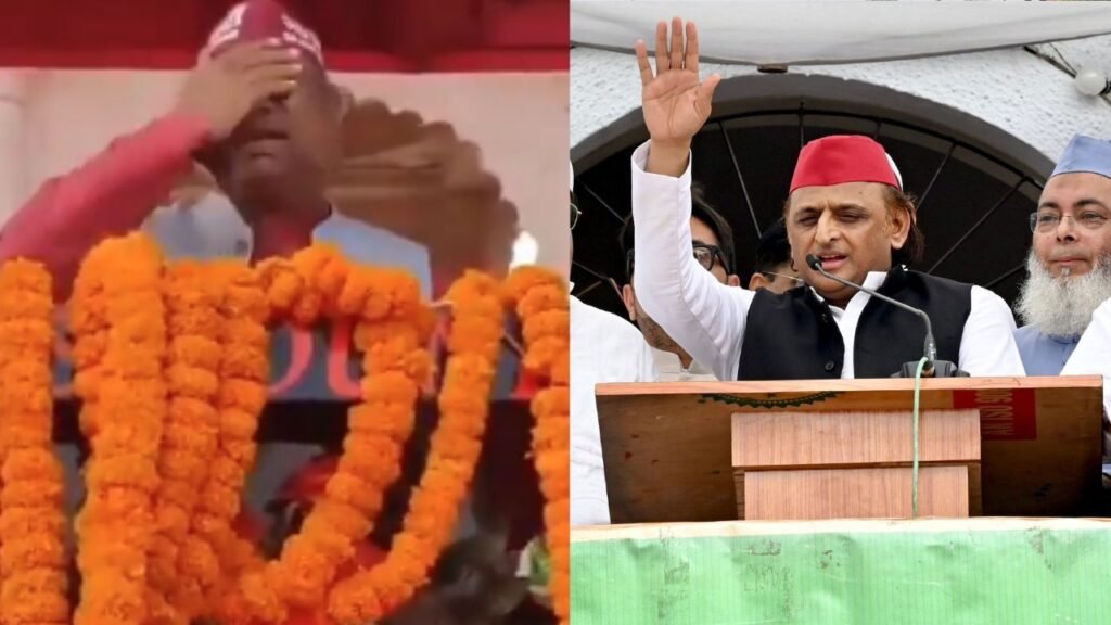 मंच पर फूट-फूटकर रोए मंत्री संजय निषाद; अखिलेश यादव ने कसा तंज, बोले- हम थे जिनके सहारे वो हुए ना हमारे मंच