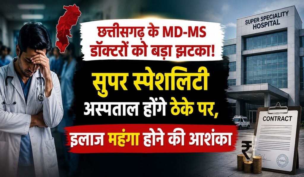 छत्तीसगढ़ के MD-MS डॉक्टरों को बड़ा झटका! सुपर स्पेशलिटी अस्पताल होंगे ठेके पर, इलाज महंगा होने की आशंका Untitled 180