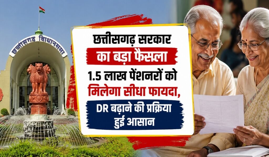 CG Pensioners News: छत्तीसगढ़ सरकार का बड़ा फैसला, 1.5 लाख पेंशनरों को मिलेगा सीधा फायदा, DR बढ़ाने की प्रक्रिया हुई आसान Untitled 242