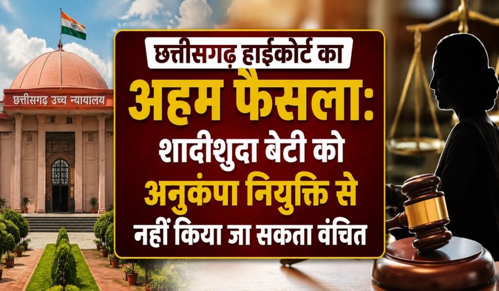 CG High Court: शादीशुदा बेटी को भी मिलेगा अनुकंपा नियुक्ति का अधिकार, हाईकोर्ट का बड़ा फैसला Untitled 349