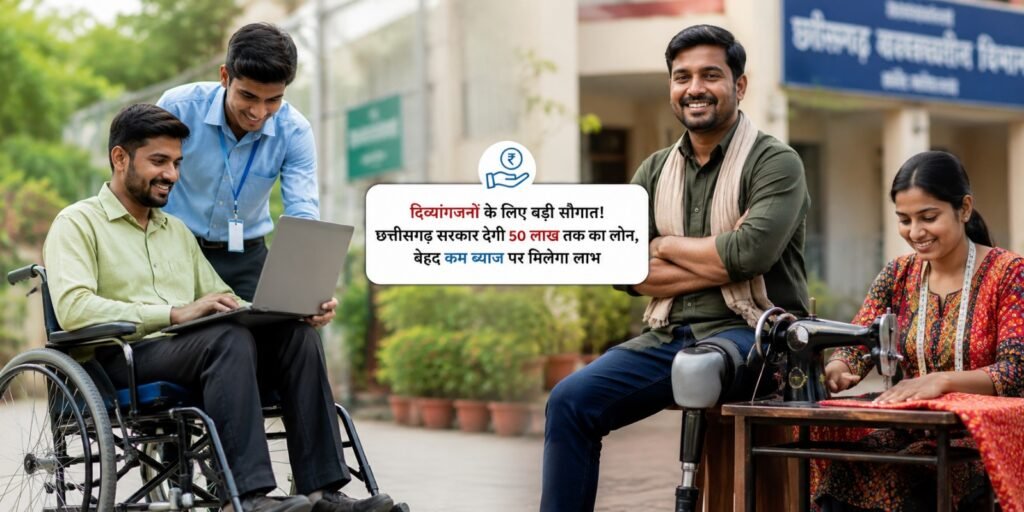 Divyangjan Loan Scheme: दिव्यांगजनों के लिए बड़ी सौगात! छत्तीसगढ़ सरकार देगी 50 लाख तक का लोन, बेहद कम ब्याज पर मिलेगा लाभ aadb.jpge