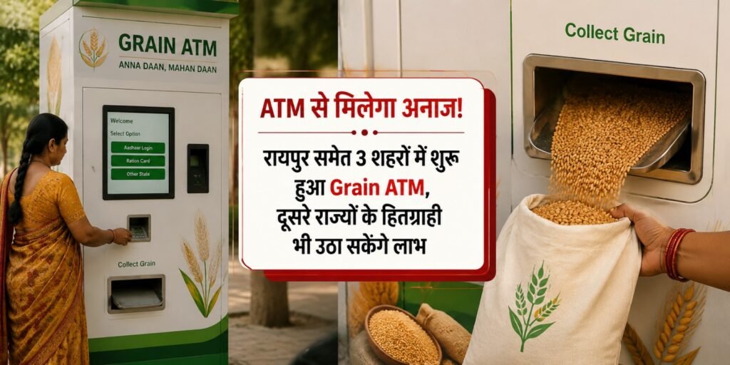 ATM से मिलेगा अनाज! रायपुर समेत 3 शहरों में शुरू हुआ Grain ATM, दूसरे राज्यों के हितग्राही भी उठा सकेंगे लाभ RAF.JPGE