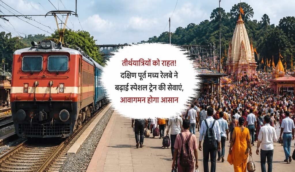 CG Railway News: तीर्थयात्रियों को राहत! दक्षिण पूर्व मध्य रेलवे ने बढ़ाई स्पेशल ट्रेन की सेवाएं, आवागमन होगा आसान Untitled 143