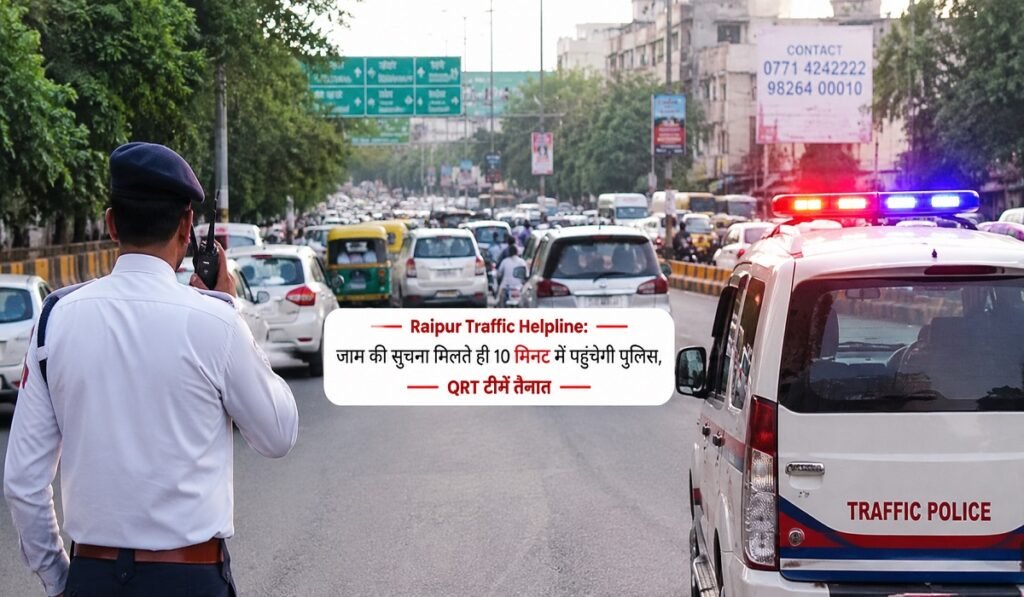 Raipur Traffic Helpline: जाम की सूचना मिलते ही 10 मिनट में पहुंचेगी पुलिस, QRT टीमें तैनात Untitled 23
