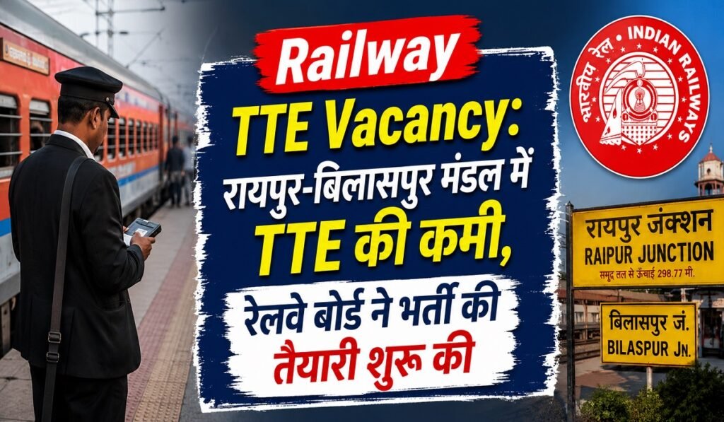 Railway TTE Vacancy: रायपुर-बिलासपुर मंडल में TTE की कमी, रेलवे बोर्ड ने भर्ती की तैयारी शुरू की Untitled 24
