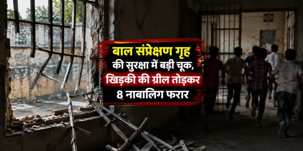 CG News: बाल संप्रेक्षण गृह की सुरक्षा में बड़ी चूक, खिड़की की ग्रील तोड़कर 8 नाबालिग फरार aasnj.jpge