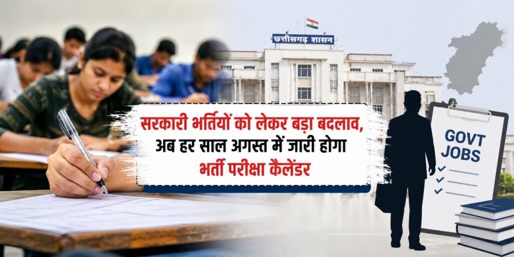 CG Govt Jobs New Rules: सरकारी भर्तियों को लेकर बड़ा बदलाव, अब हर साल अगस्त में जारी होगा भर्ती परीक्षा कैलेंडर zxns.jpge