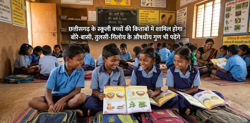 Chhattisgarh Education News: छत्तीसगढ़ के स्कूली बच्चों की किताबों में शामिल होगा बोरे-बासी, तुलसी-गिलोय के औषधीय गुण भी पढ़ेंगे hgfh 1