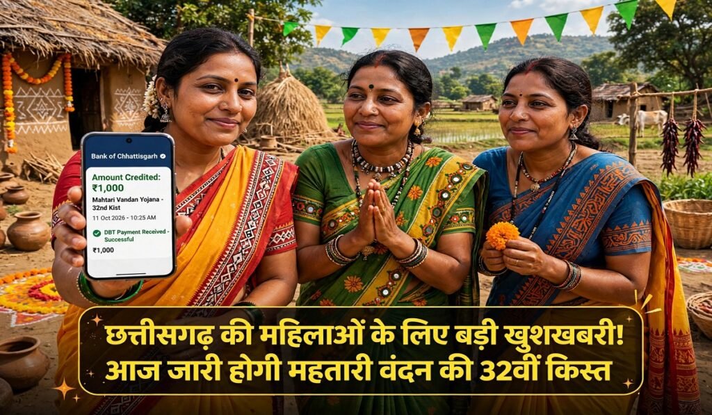 Mahtari Vandan Yojana: छत्तीसगढ़ की महिलाओं के लिए बड़ी खुशखबरी! आज जारी होगी महतारी वंदन योजना की 32वीं किस्त Untitled 115