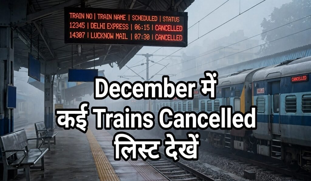Train Cancelled December: दिसंबर में 6 एक्सप्रेस ट्रेनें रहेंगी रद्द, छत्तीसगढ़ के यात्री टिकट से पहले जरूर चेक करें ये अपडेट Untitled 14