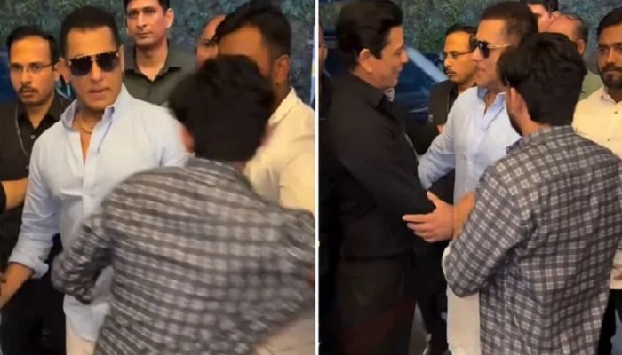 Salman Khan को देखने पहुंचा फैन, लड़के ने लपककर पकड़ा हाथ; बॉडीगार्ड की हरकत देख हैरान हुए भाईजान Untitled 25