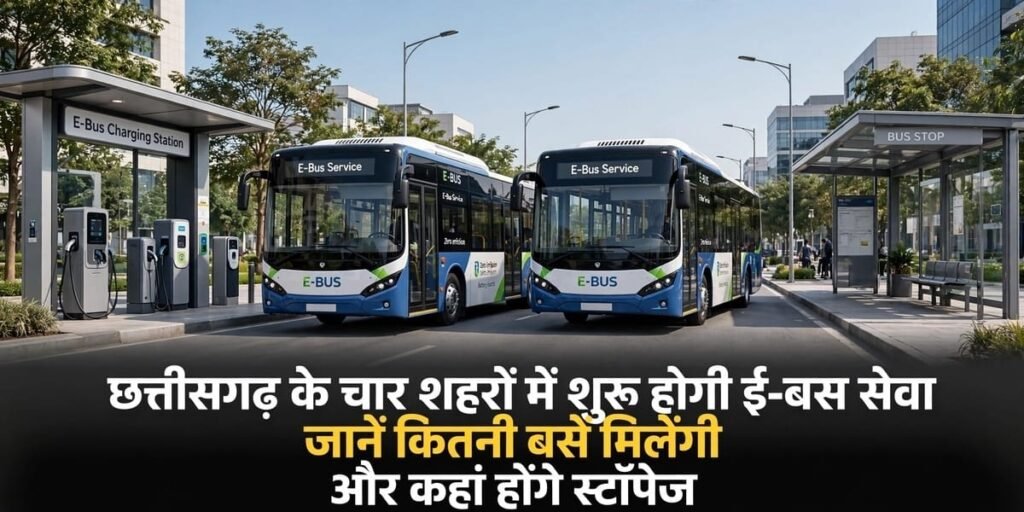 PM E-Bus Service: छत्तीसगढ़ के चार शहरों में शुरू होगी ई-बस सेवा, जानें कितनी बसें मिलेंगी और कहां होंगे स्टॉपेज Untitled 272