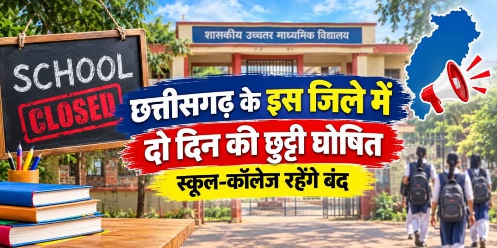 Chhattisgarh Local Holidays: छत्तीसगढ़ के इस जिले में दो दिन की छुट्टी घोषित, स्कूल-कॉलेज रहेंगे बंद Untitled 288