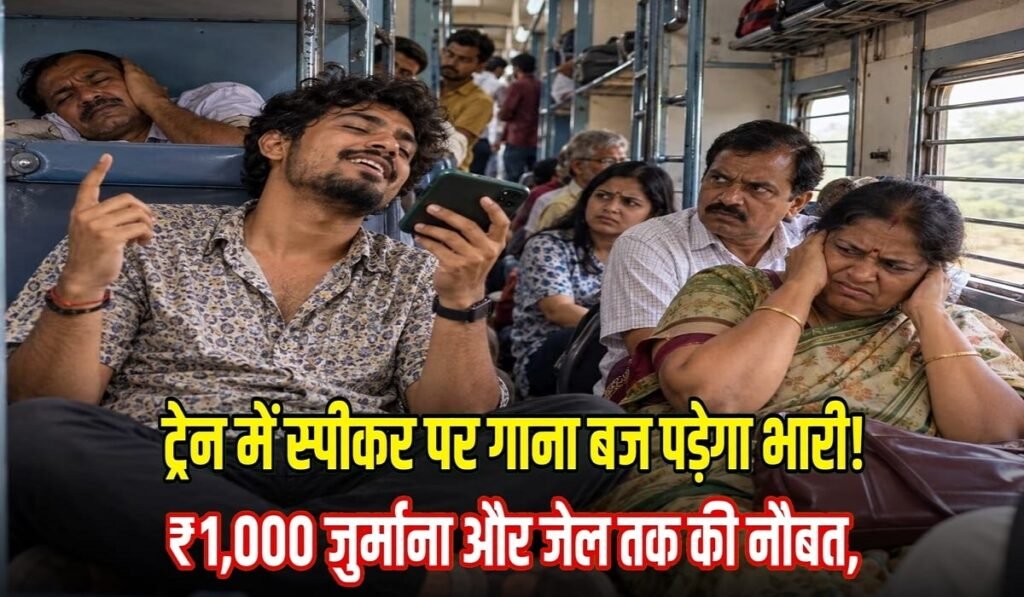 Train Rules Alert: ट्रेन में स्पीकर पर गाना बजाना पड़ेगा भारी! ₹1,000 जुर्माना और जेल तक की नौबत, रेलवे के नियम जान लें Untitled 291