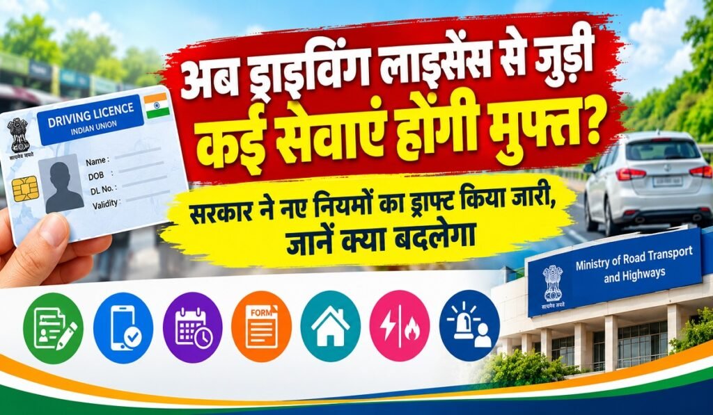 Driving Licence New Rules: अब ड्राइविंग लाइसेंस से जुड़ी कई सेवाएं होंगी मुफ्त? सरकार ने नए नियमों का ड्राफ्ट किया जारी, जानें क्या बदलेगा Untitled 349