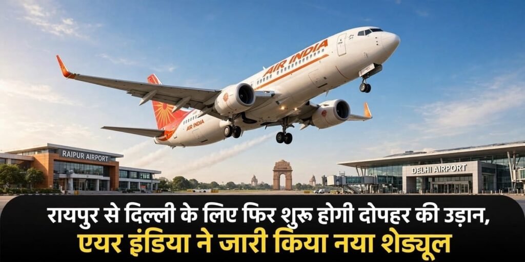 Raipur Airport Winter Schedule: रायपुर से दिल्ली के लिए फिर शुरू होगी दोपहर की उड़ान, एयर इंडिया ने जारी किया नया शेड्यूल Untitled 367