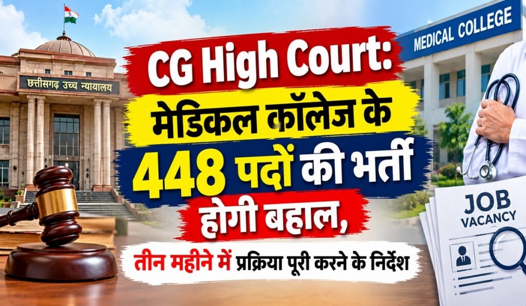 CG High Court: मेडिकल कॉलेज के 448 पदों की भर्ती होगी बहाल, तीन महीने में प्रक्रिया पूरी करने के निर्देश Untitled 472