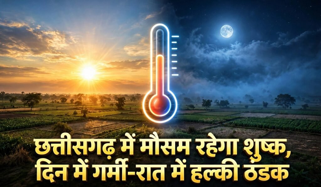 CG Weather: छत्तीसगढ़ में मौसम रहेगा शुष्क, दिन में गर्मी के साथ रात में महसूस होगी हल्की ठंडक Untitled 48